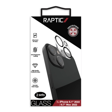 Raptic X-Doria Camera Protector Glass 2x iPhone 14 gehärtetes Glas für Kameraobjektiv