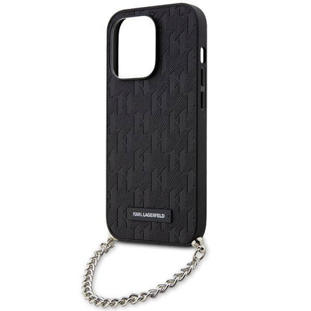 Karl Lagerfeld KLHCP14LSACKLHPK iPhone 14 Pro 6.1&quot; black/black hardcase Saffiano Monogram Chain
