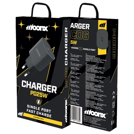 MOONX Netz-Ladegerät MC06 PD 25W 1xUSB-C schwarz
