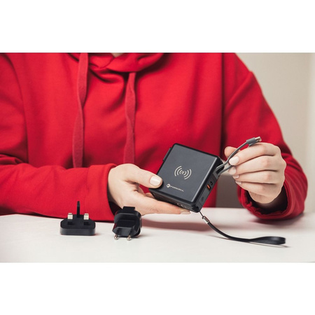 Forcell Wielofunkcyjna Ładowarka 5w1 20W PD z kablem typ C/lightning, power bankiem 10000mAh i ład. bezprzew. 15W