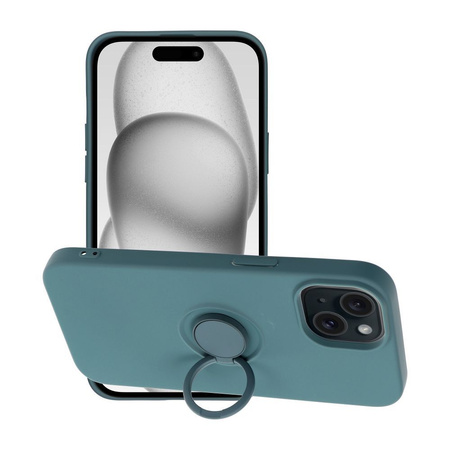 Futerał SILICONE RING do IPHONE 15 zielony