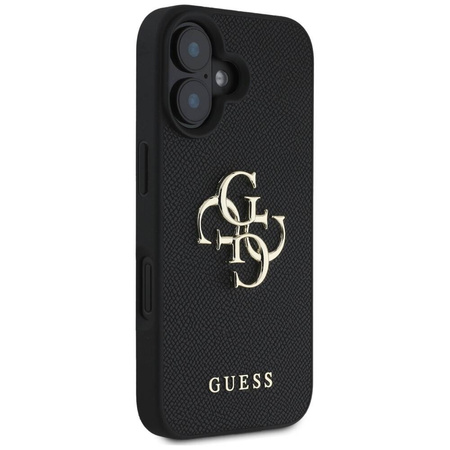 Etui IPHONE 16 Guess Grained Big 4G Logo Small Classic Logo czarne