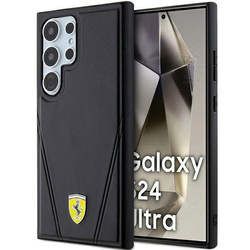 Oryginalne Etui FERRARI hardcase Hot Stamp V Lines MagSafe FEHMS24LP3BAK do Samsung Galaxy S24 Ultra Czarny