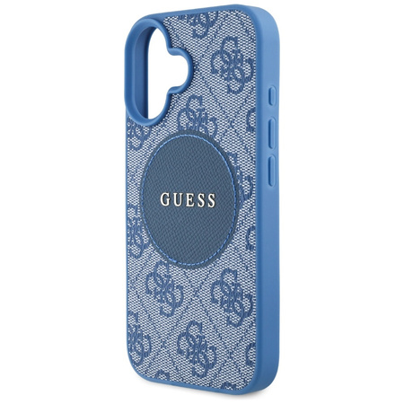Original Case IPHONE 16 Guess 4G Circle Classic Logo MagSafe blue