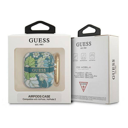 Schutzhülle APPLE AIRPODS Guess AirPods Flower Strap Collection (GUA2HHFLN) grün