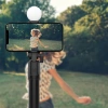Selfie-Stick WR1YXS Teleskopstativ 0,71 m mit runder Lampe – Schwarz