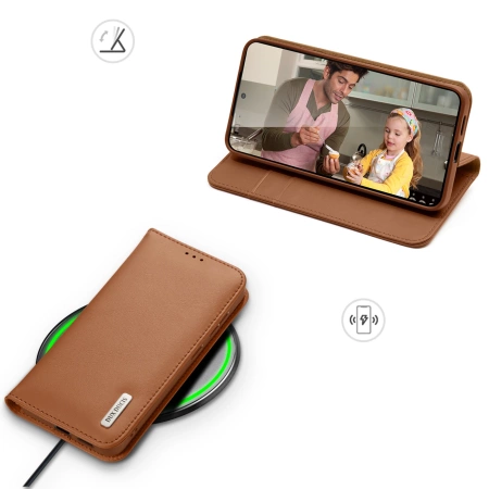 Etui Dux Ducis Hivo na Samsung Galaxy S25 Edge z klapką i ochroną RFID - brązowe