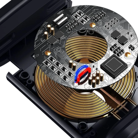 Uchwyt Samochodowy z 15W Ładowaniem Indukcyjnym Qi na Zagłówek do Telefonu Ładowanie Bezprzewodowe Baseus Energy Storage Backseat Holder Wireless Charger (WXHZ-01) czarny