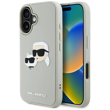Case IPHONE 16 Karl Lagerfeld HC 3D Rubber Double Heads beige