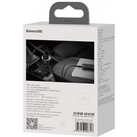Baseus Superme szybka ładowarka samochodowa USB / USB Typ C 100W PPS Quick Charge Power Delivery czarny (CCZX-01)