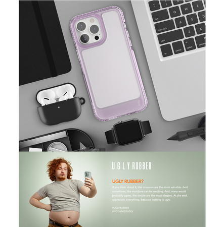 Ugly Rubber nakładka UMODEL do iPhone 15 Pro Max 6,7&quot; clear różowa