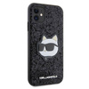 Karl Lagerfeld KLHCN61G2CPK iPhone 11 / Xr 6,1" schwarz/schwarzes Hartschalenetui mit glitzerndem Choupette-Patch