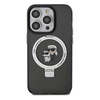 Oryginalne Etui IPHONE 14 PRO Karl Lagerfeld Hardcase Ring Stand Karl&Choupettte MagSafe (KLHMP14LHMRSKCK) czarne