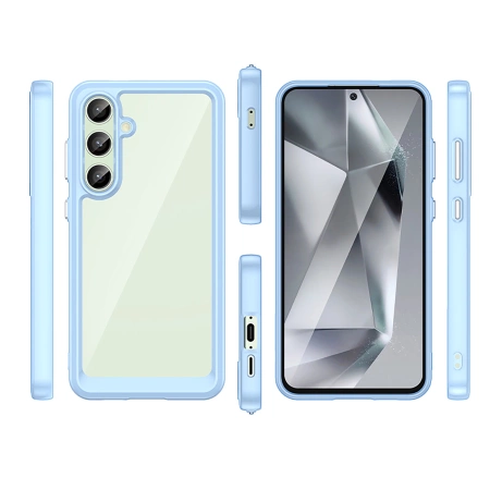 Etui silikonowe Outer Space Case z żelową ramką do Samsung Galaxy S24 FE - niebieskie