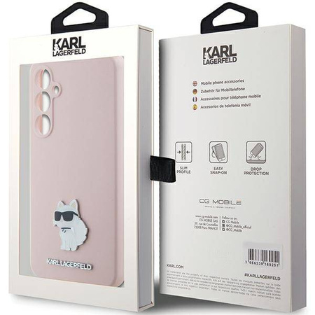 Karl Lagerfeld Silicone Choupette Metal Pin case for Samsung Galaxy S23 FE - pink