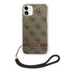 Guess 4G Print Cord - Etui ze smyczką iPhone 11 (Brown)