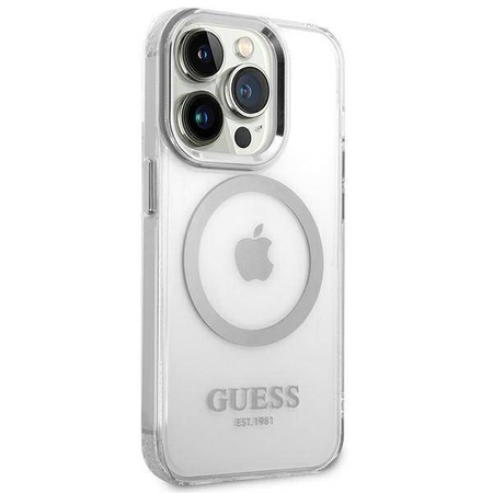 Guess Metal Outline MagSafe - Etui iPhone 14 Pro Max (przezroczysty)
