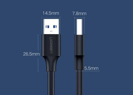 Ugreen kabel przewód USB 2.0 (męski) - USB 2.0 (męski) 1,5 m czarny (US128 10310)