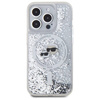 Original Case IPHONE 15 PRO Karl Lagerfeld Hardcase Liquid Glitter Karl&Choupette Head MagSafe (KLHMP15LLGKCSGH) transparent