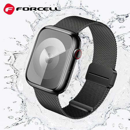 Pasek do Apple Watch Forcell F-Design FA14 magnetyczny stal 38 / 40 / 41 mm czarny