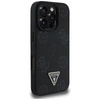 Guess Grained Hot Stamp Peony Triangle Logo MagSafe - Etui do iPhone 16 Pro (czarny)