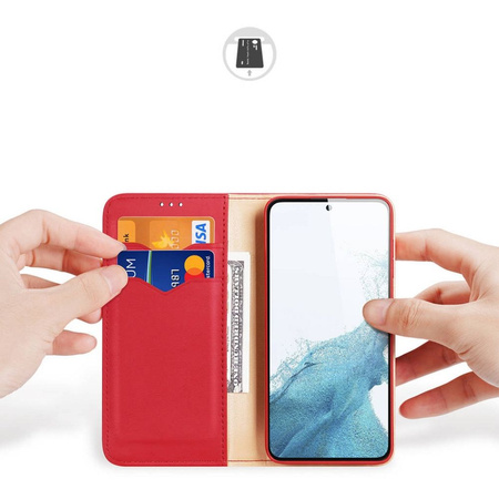 DUX DUCIS Hivo - skórzane etui portfelik do Samsung Galaxy S23 Plus czerwone