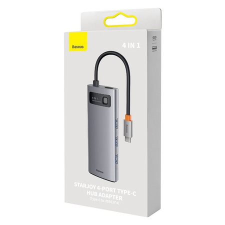 Stacja dokująca HUB Baseus Metal Gleam Series 4 w 1 USB Typ C - 4 x USB 3.2 Gen. 1 (WKWG070013)