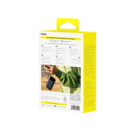 Baseus EnerFill FC31 10000 mAh 22,5 W Powerbank mit Digitalanzeige und 2 integrierten Kabeln (USB-C + Lightning) - Schwarz