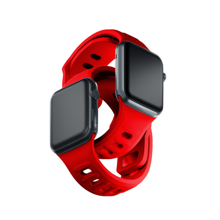 3MK Silicone Watch Strap czerwony/red dla Apple Watch 42/44/45/49mm