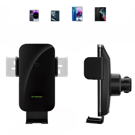 Uchwyt samochodowy Wozinsky WEDZ-3Y8S zaciskowy z ładowarką indukcyjną 15W do telefonu na kratkę nawiewu - czarny