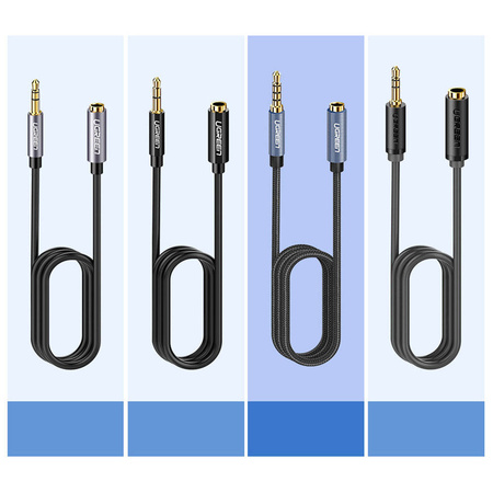 Ugreen kabel adapter przedłużacz AUX mini jack 3,5 mm 1,5m niebieski (AV118)