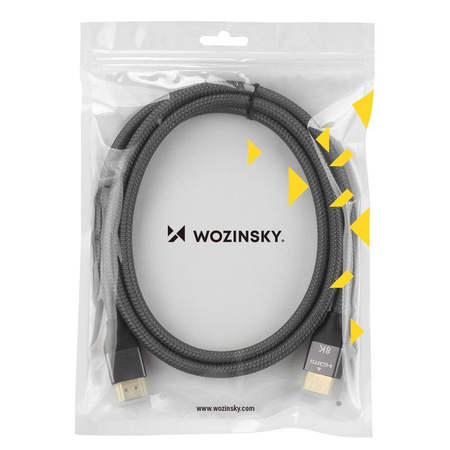Wozinsky kabel HDMI 2.1  8K 60 Hz 48 Gbps / 4K 120 Hz / 2K 144 Hz 1m srebrny (WHDMI-10)