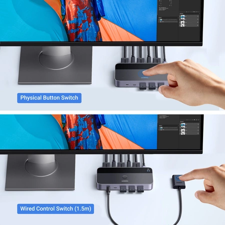 Ugreen CM664 HDMI-Switch 2in1 KVM-Switch – Schwarz