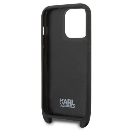 Karl Lagerfeld Monogram Plaque Logo Strap - Etui iPhone 14 Pro (czarny)