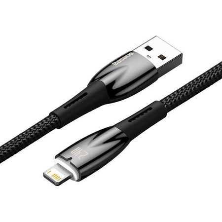 BASEUS kabel USB A do Apple Lightning 8-pin 2,4A Glimmer Series CADH000201 1m czarny