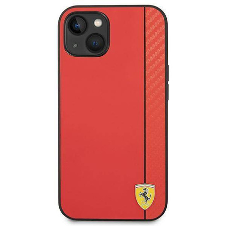 Original Handyhülle IPHONE 14 PLUS Ferrari Hardcase Carbon (FEHCP14MAXRE) rot