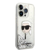 Karl Lagerfeld Liquid Glitter NFT Karl's Head - Etui iPhone 14 Pro Max (srebrny)