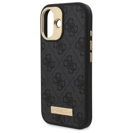 Original Case IPHONE 16 PLUS Guess Hardcase 4G Logo Plate MagSafe (GUHMP16MU4GPRK) black