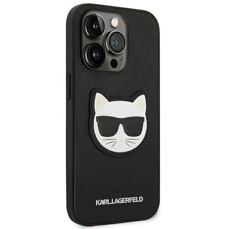 Karl Lagerfeld Saffiano Choupette Head Patch Case - Etui iPhone 14 Pro Max (czarny)