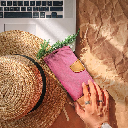 Kabura CANVAS Book do IPHONE 16 Plus różowy