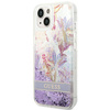 Etui IPHONE 14 PLUS Guess Hardcase Flower Liquid Glitter fioletowe