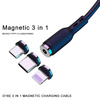 DENMEN KABEL USB 3W1 DENMEN CZARNY D18 MAGNETYCZNY MICRO TYP-C IPHONE 2,4A  1M