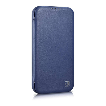 iCarer CE Premium Leather Folio Case iPhone 14 Pro Flip Magnetic MagSafe Leather Case blue (WMI14220714-BU)