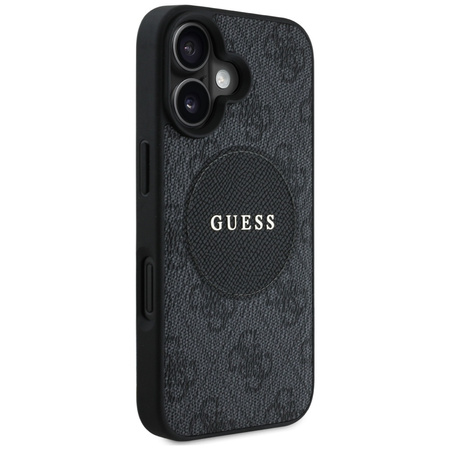 Original Case IPHONE 16 Guess 4G Circle Classic Logo MagSafe black