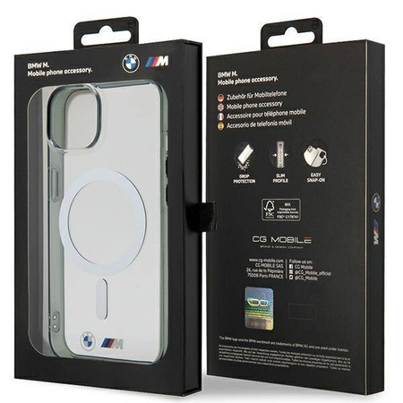 BMW BMHMP14SHCRS iPhone 14 6.1&quot; case transparent hardcase Silver Ring MagSafe