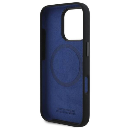 Original Case IPHONE 16 PRO BMW Hardcase Silicone Hexagon Blue Line MagSafe (BMHMP16L23SHEB) black