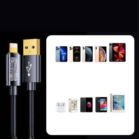 Joyroom USB Kabel - Lightning zum Aufladen / Datenübertragung 2,4A 20W 2m schwarz (S-UL012A20)