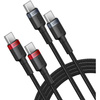 Baseus Cafule USB-C / USB-C-Kabel 100W 1 m - rot-schwarz und schwarz-grau (2 Stk.)