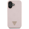 Guess Grained Hot Stamp Peony Triangle Logo MagSafe - Etui do iPhone 16 (różowy)