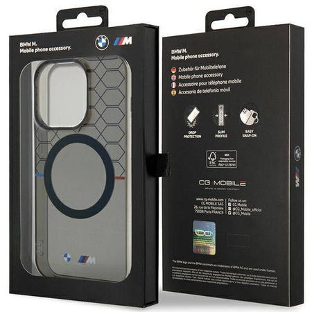 Oryginalne Etui IPHONE 13 PRO MAX BMW Pattern MagSafe (BMHMP13XHGPK) szare